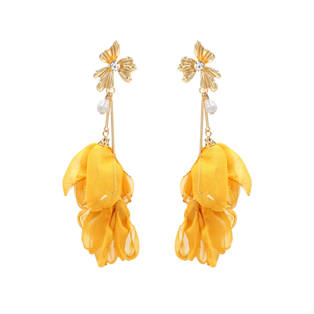 Yellow Bliss Pendant Earirngs