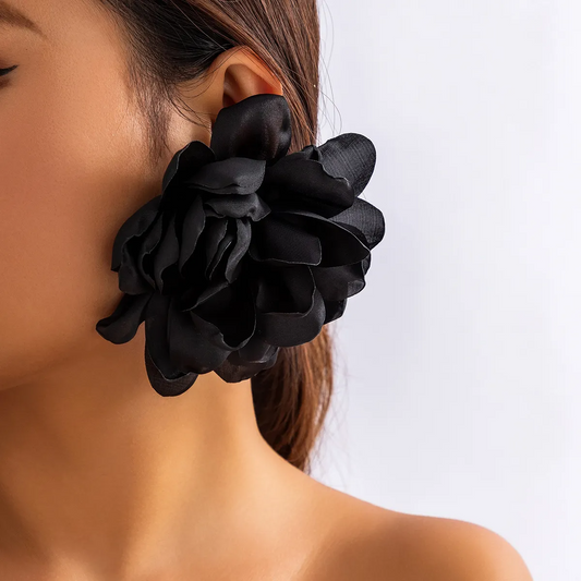 Bold Bloom-Black (Earrings)