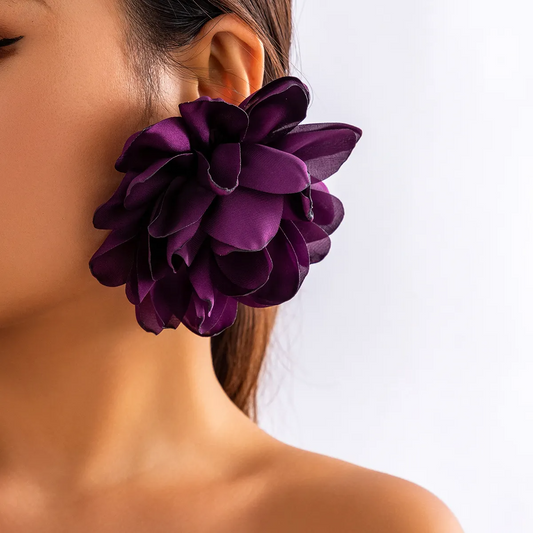 Bold Bloom-Purple Earrings