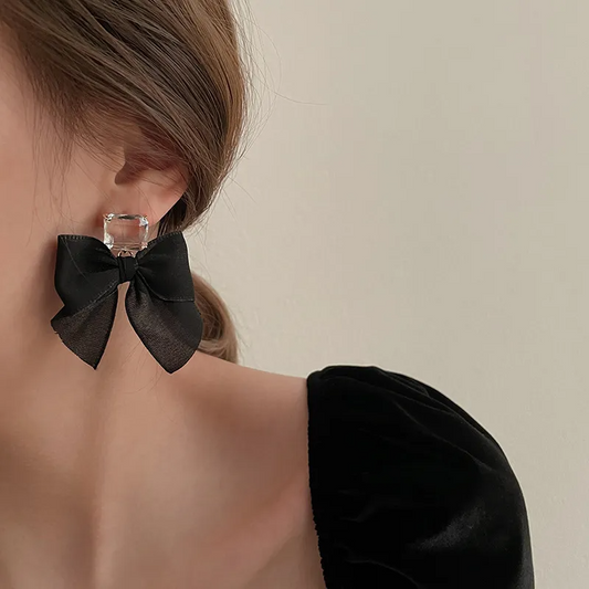 Black Bow Earrings