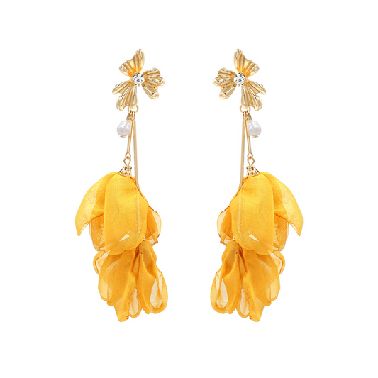 Yellow Bliss Pendant Earirngs