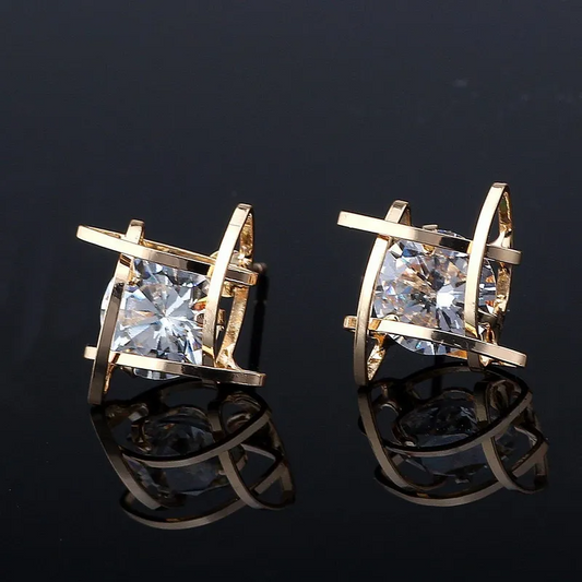 Precious Gold Stud Earings